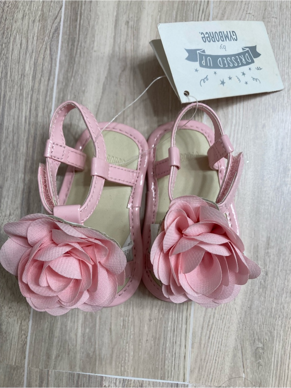 *Gymboree New Baby Pink Floral T-Strap Size 01 Infant Sandal
